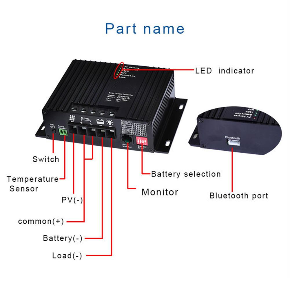 Mppt solar charge controller med bluetooth solar panel charge regulator  # 25
