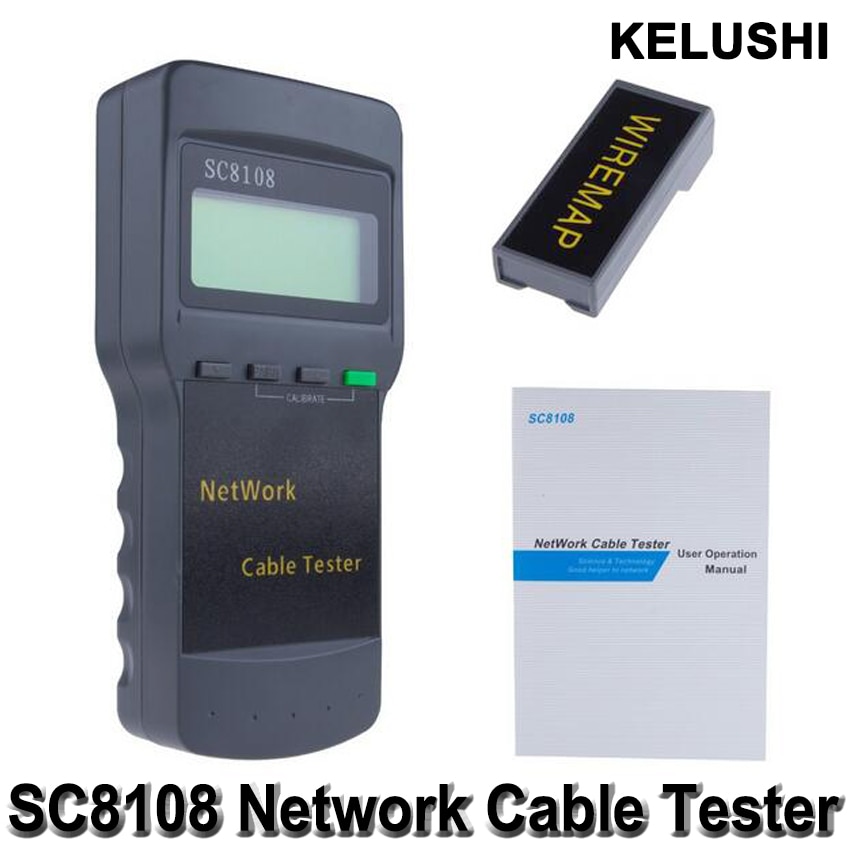 KELUSHI Draagbare Multifunctionele Draadloze Netwerk Tester Sc8108 LCD Digitale PC Data Netwerk CAT5 RJ45 LAN Telefoon Kabel Tester Meter