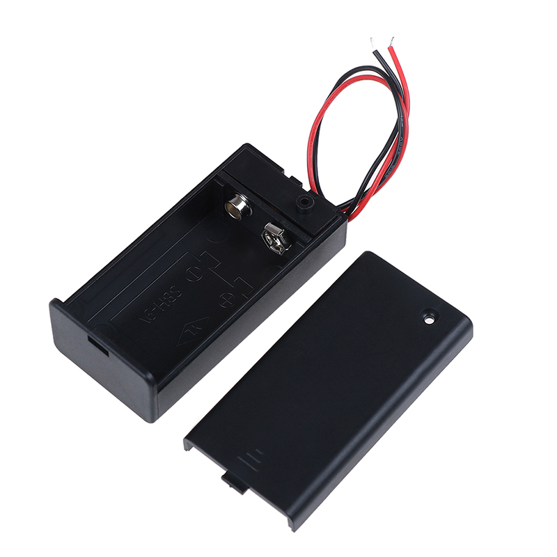 9v volt  pp3 batteriholderboks dc-kasse m / ledning til / fra-kontaktdæksel