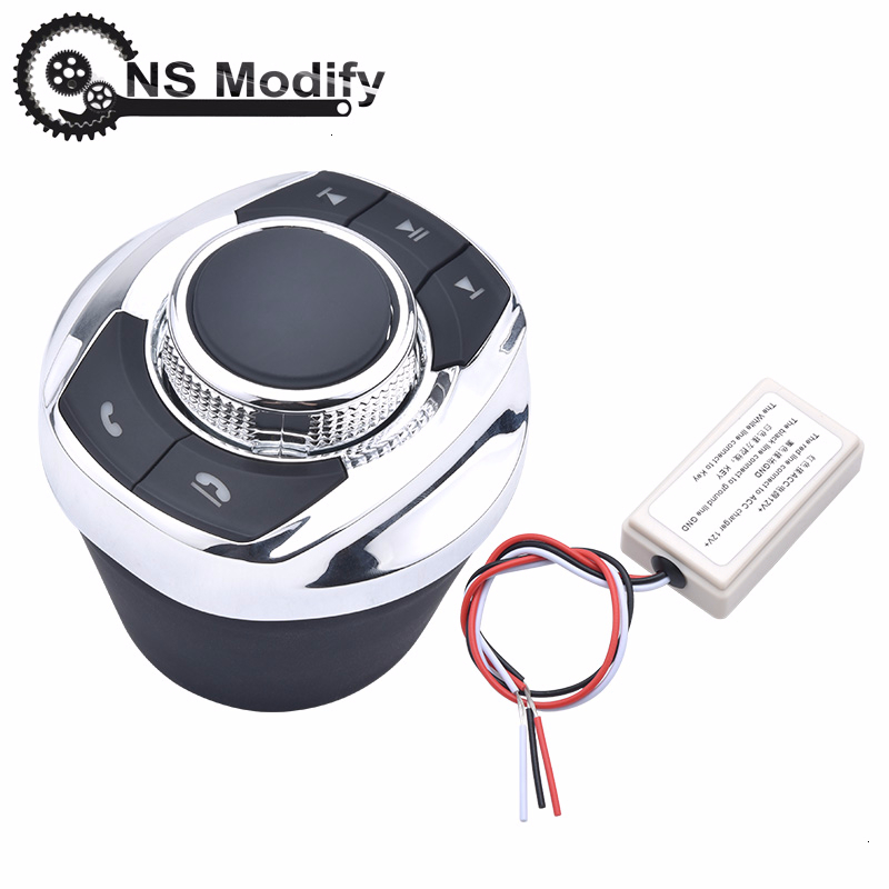 Ns modify 8- nøglefunktioner bil trådløs ratkontrolknap kopform med led lys til bil android navigationsafspiller