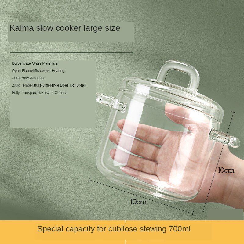 Glass Small Stew Pot Water-proof Transparent Cover... – Vicedeal