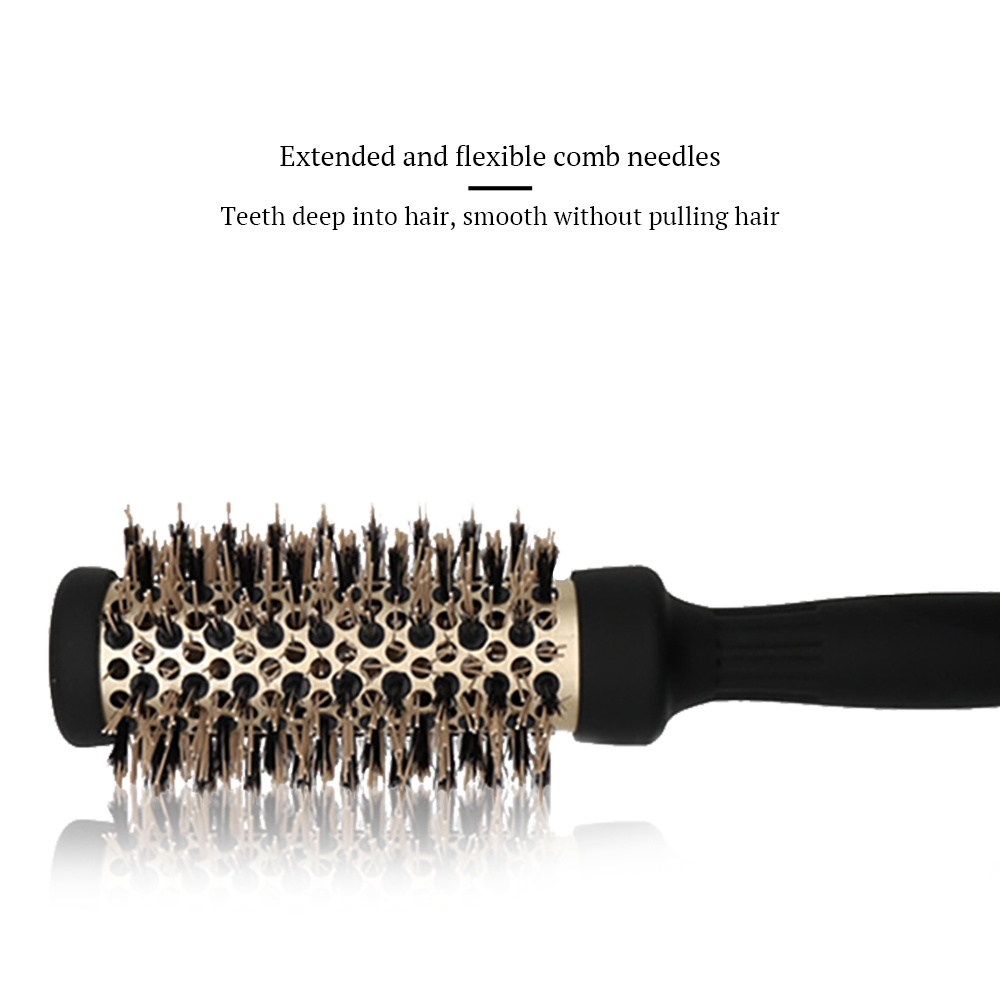 Haarbürstenkamm, professioneller, hochtemperaturbeständiger runder Kamm aus Keramik und Eisen, 5 Größen für Föhnen, Salon-Styling-Werkzeuge