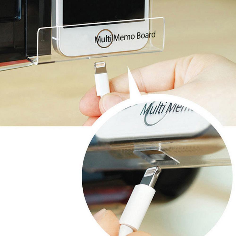 Monitor de ordenador acrílico autoadhesivo, tablero de notas para mensajes, con soporte de carga de teléfono para el hogar, oficina y escuela, 1 par