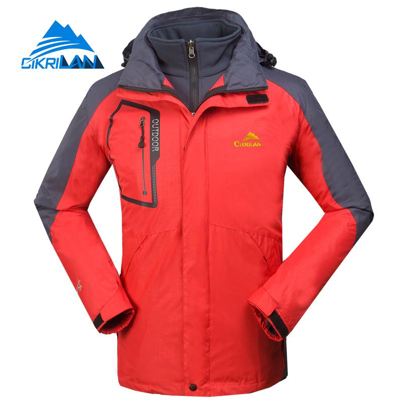 Winter 2in1 Warm Waterdicht Wandelen Camping Klimmen Outdoor Jas Mannen Windjack Jas Sport Vissen Skking Fleece Liner Jassen