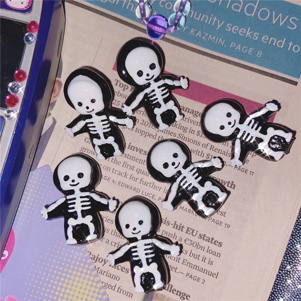 Y2K Jewelry Gothic Handmade Skull Hair Clips for Women Harajuku Acrylic Resin Charms Hairpin Cute Hair Accessories