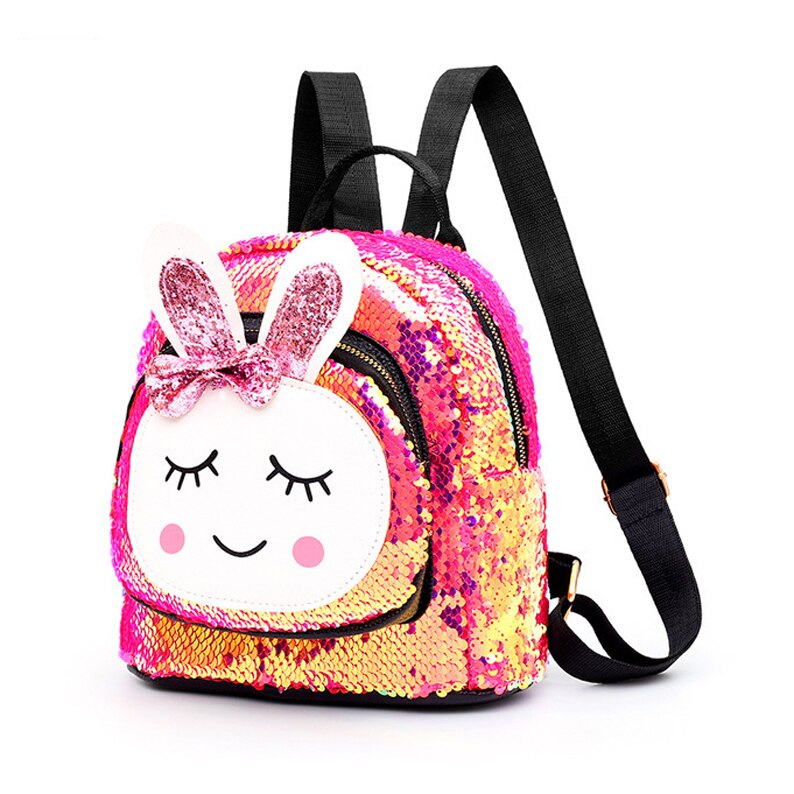 Toddler Children Girls Cute Cartoon Backpack Schoolbag Sequin Bling Rucksack School Bookbag Daypack