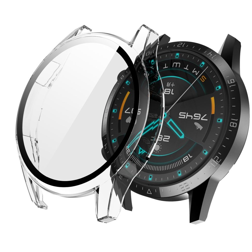 Herdet glass deksel for huawei watch  gt 2 46mm stk urskive skala beskyttende etui skjermbeskytter klokke skall smartklokke tilbehør: C-klar