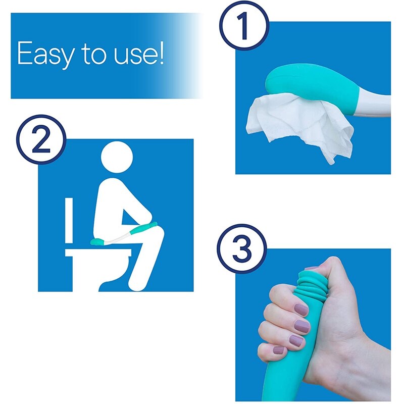 Lang rækkevidde komfort wipe - selvhjælpende toilet hjælpemiddel, perfekt dagligdag badeværelses hjælpemiddel til begrænset mobilitet