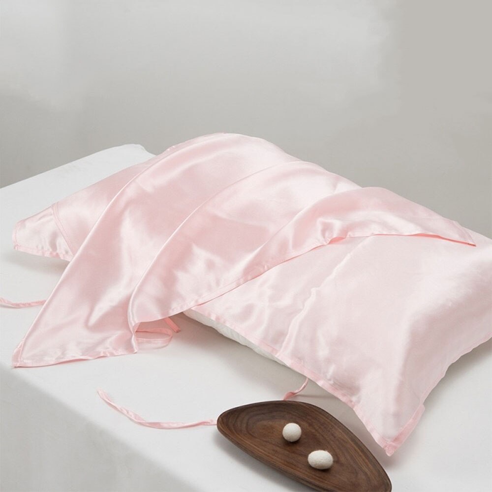 2 Stuks Zijde Kussen Handdoek Zware Zijden Kussen Handdoek 100% Moerbei Zijde Satijn Zijde Kussen Pure Kleur Stropdas Om De kussen 19 Momme: 2 Light pink