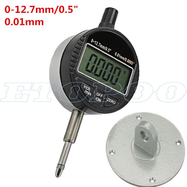 0-25.4mm Electronic Digital Dial Indicator 0-12.7mm/0.5&#39;&#39; 0.01mm With Magnetic Base stand Holder Gauge Caliper Measuring Tools: 12.7mm indicator