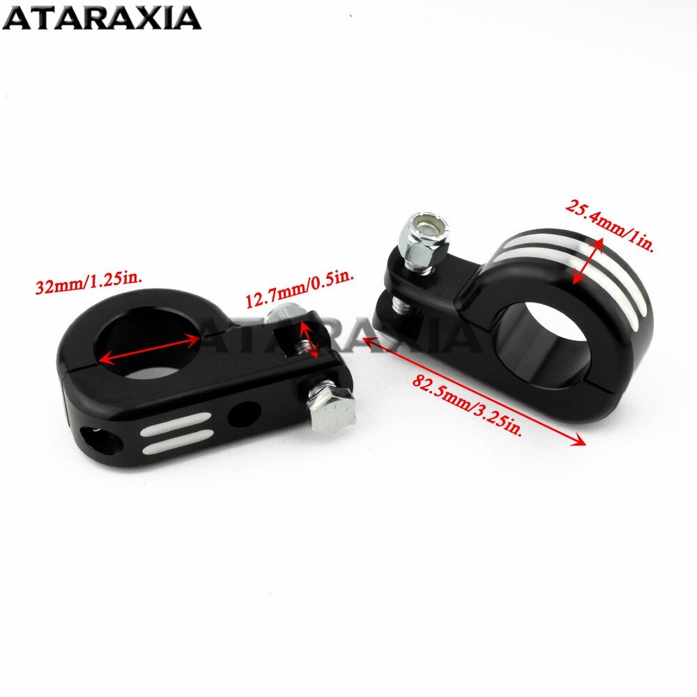 Motorcycle Pegs Highway Foot Pegs Clamp Engine Guards Highway Crash Bar Footrest W/mount FootPegs Clamp For Harley Sportster 883: 32 mm