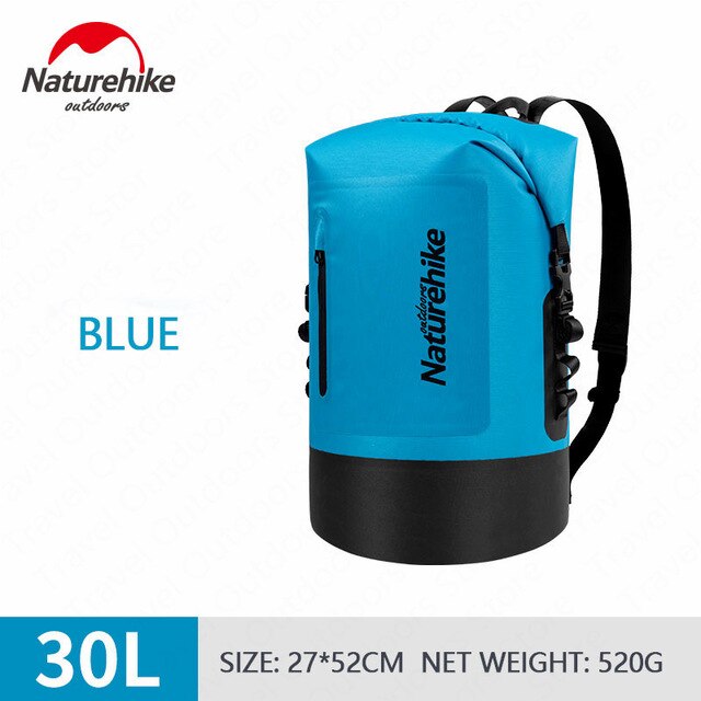 Bolsa seca impermeable de 20L, 30l y 40L para kayak de navegación, pesca descenso de ríos, natación, snowboard flotante, Camping, mochila para exteriores: 30L Blue