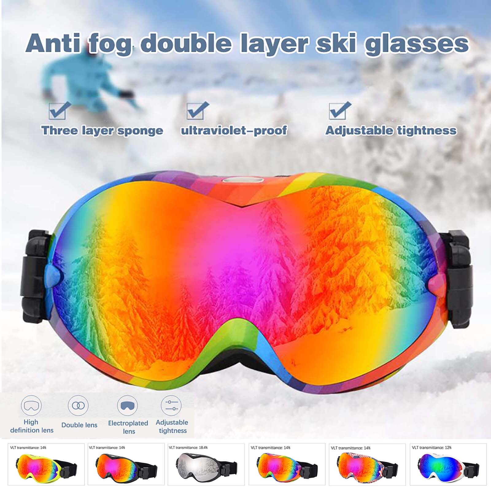 40#  wintersportbrillen met anti-condens skibrillen dubbele anti-condens skibrillen voor volwassenen mannen en vrouwen snowboardbrillen