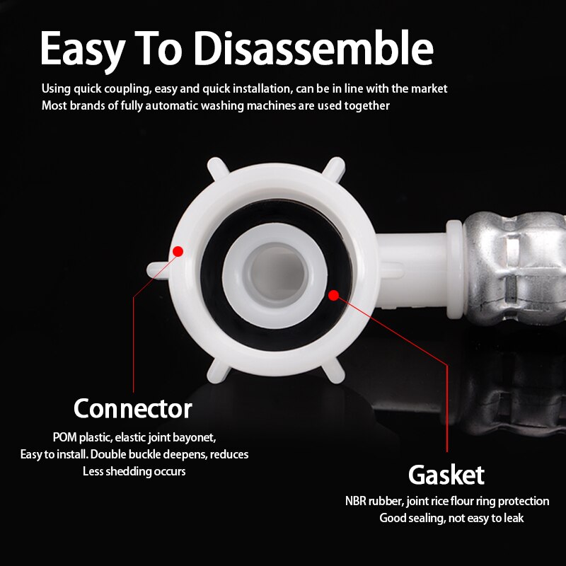 Drum Washing Machine Water Inlet Pipe 3/4" Female Threaded Connection, Length 0.6m 0.8m 1m 1.5m 2m 2.5m 3m 4m 5m 8m