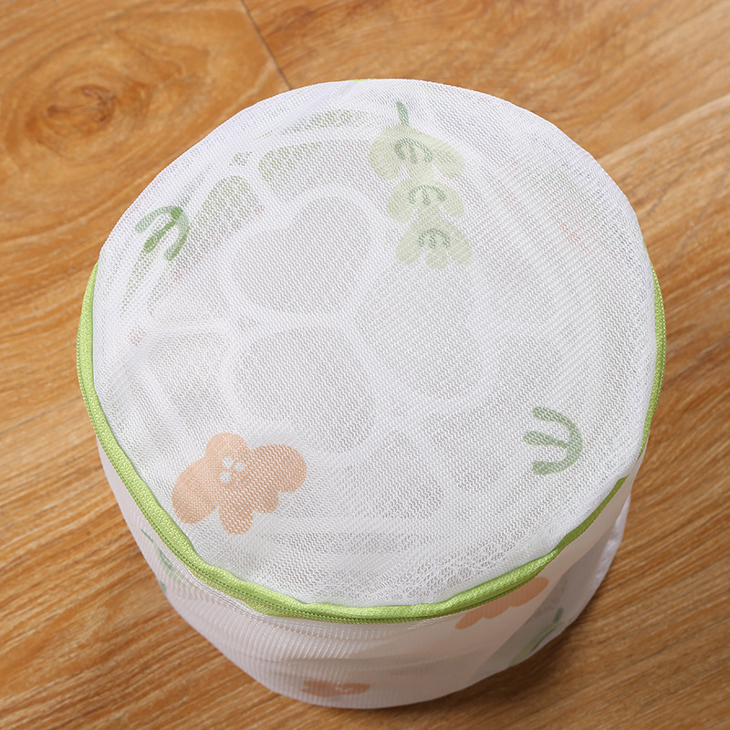 Floral Printing Mesh Machine Wash Laundry Bag Underwear Bra Washing Bag Laundry Organizer for Dirty Clothes Cloth Laundry Basket