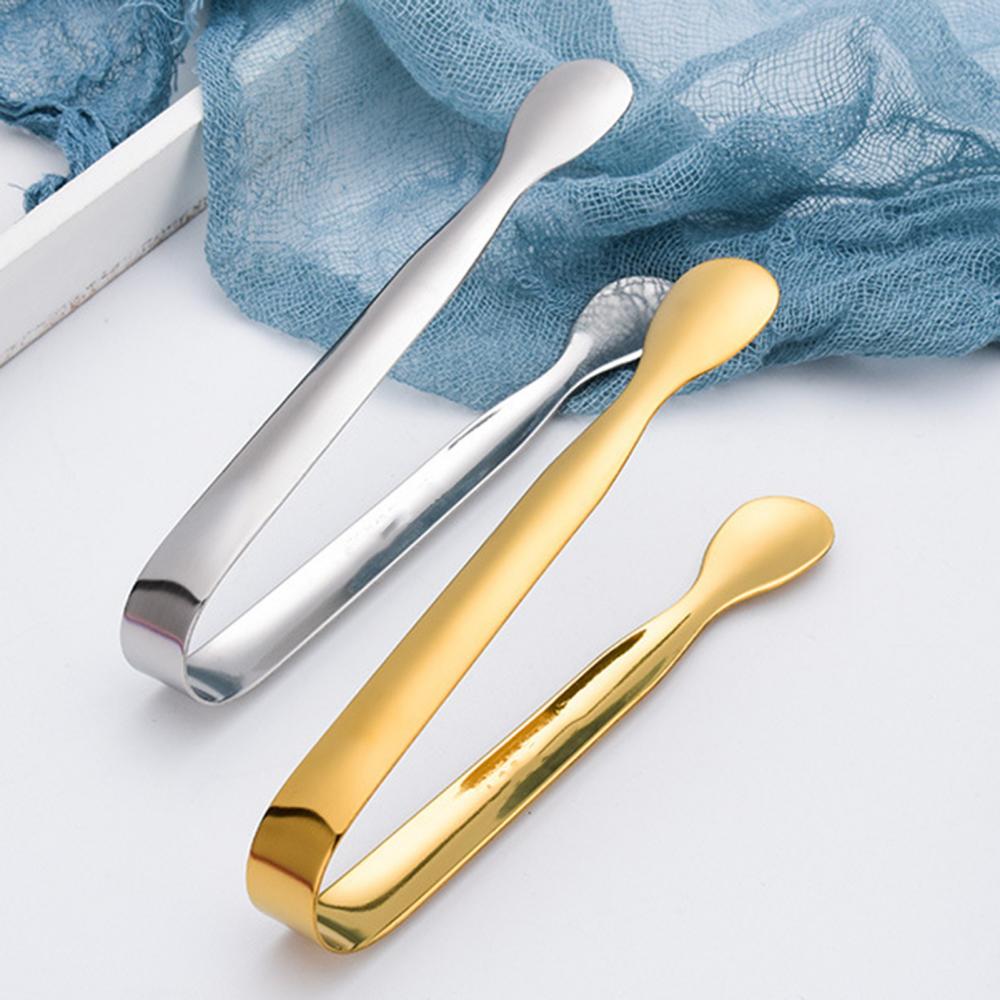 2 szt. Kostki lodu ze stali nierdzewnej szczypce robić cukru na spotkanie przy herbacie Kawa bar jedzenie porcja wielokolorowe mini szczypce małe szczypce robić lodu