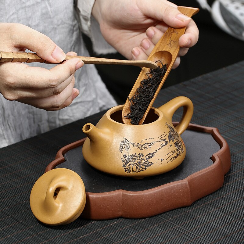 recommended pure manual high-capacity teapot set tea service home famous authentic landscape stone gourd ladle pot