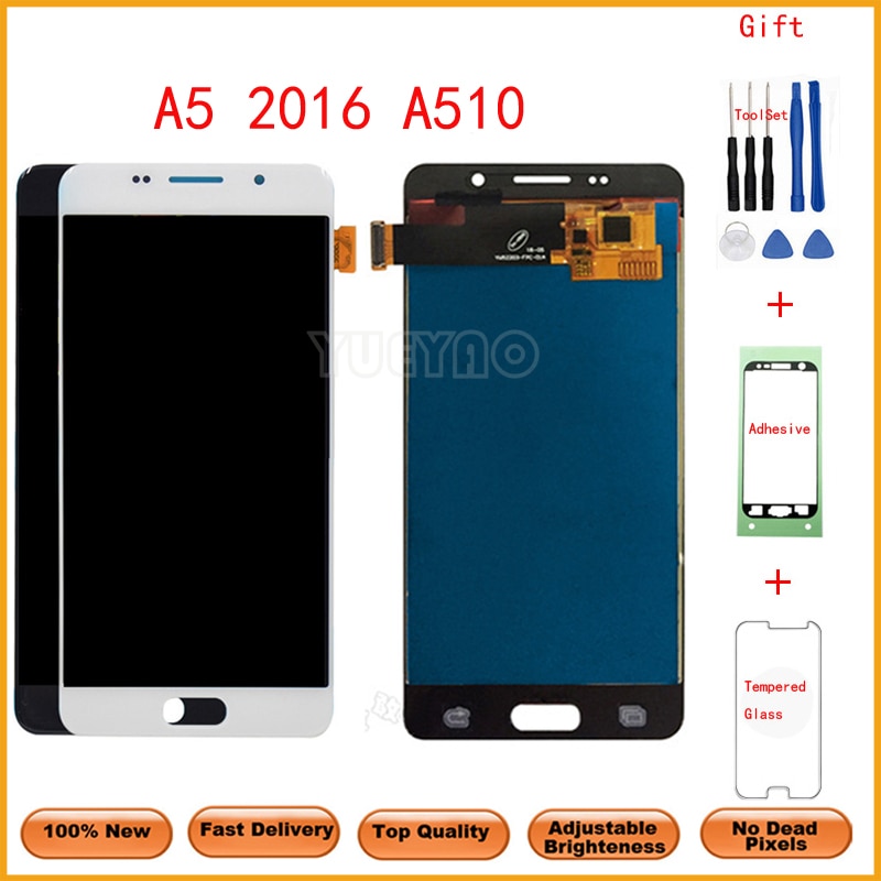 Voor Samsung Galaxy A5 A510 A510FD A510F A510M Lcd-scherm Met Touch Screen Digitizer Vergadering Helderheid