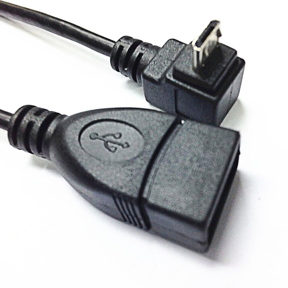 90 graders vinkel usb 2.0 a hun til mikro 5 ben usb b han retvinklet otg kort adapter kabel