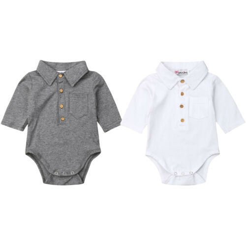 Newborn Baby Boy Formal Long Sleeve Bodysuit Playsuit Party Jumpsuit Outfits Clothes