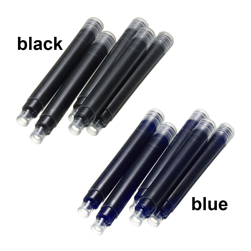 Disposable Fountain Pen Standard Ink Refills Black Blue Office Writing Pens Replacement Parts