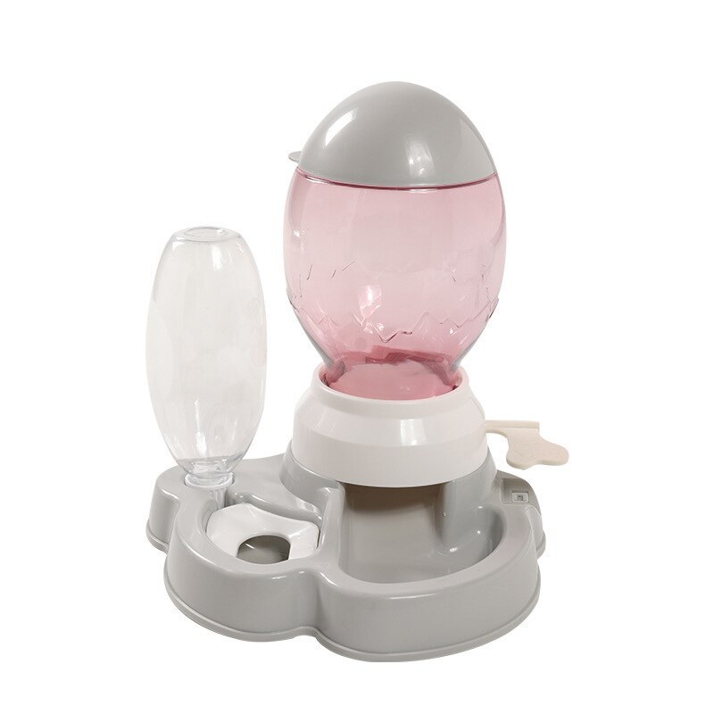 Automatic Pet Cat Bowl Dog for Cat Feeder Bowls Kitten Food Drinking Fountain 3L Capacity Dual-use Puppy Feeding Waterer Product: F gray