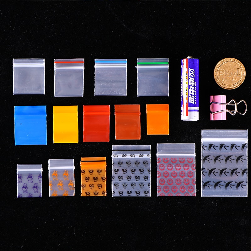 Mini Ziplock Zakken Plastic Rits zak Pil Verpakking Tassen Tiny Zip Lock Bag Kleine Self-Seal zak