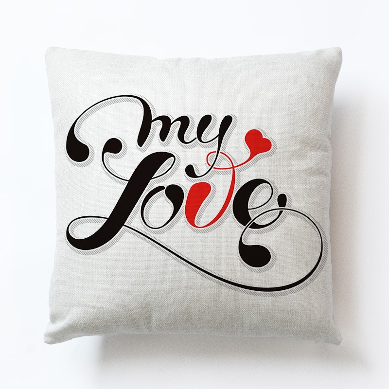 Liefde Paar Novel Kussenhoes Sofa Kussenslopen Woonkamer Decoratie 1Pcs 45X45Cm Dutje Pillowsham Voor Kinderen: D15