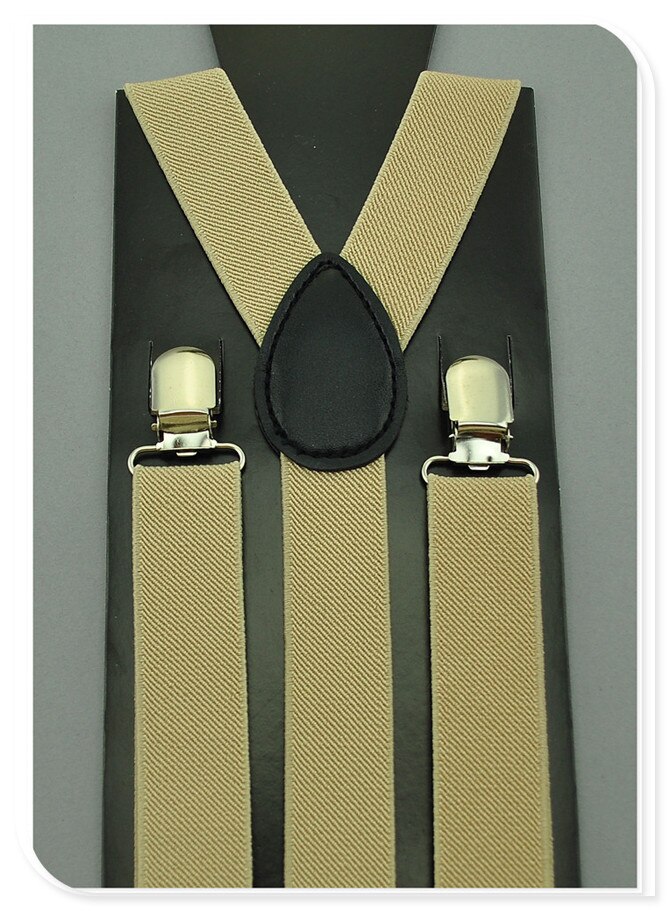 -KIDS Bretels 2.5 cm x 65 cm 36 kleuren Mix JONGENS/MEISJES Bretel Elastische Bretels slim Jarretelle Y-back Bretels: Beige