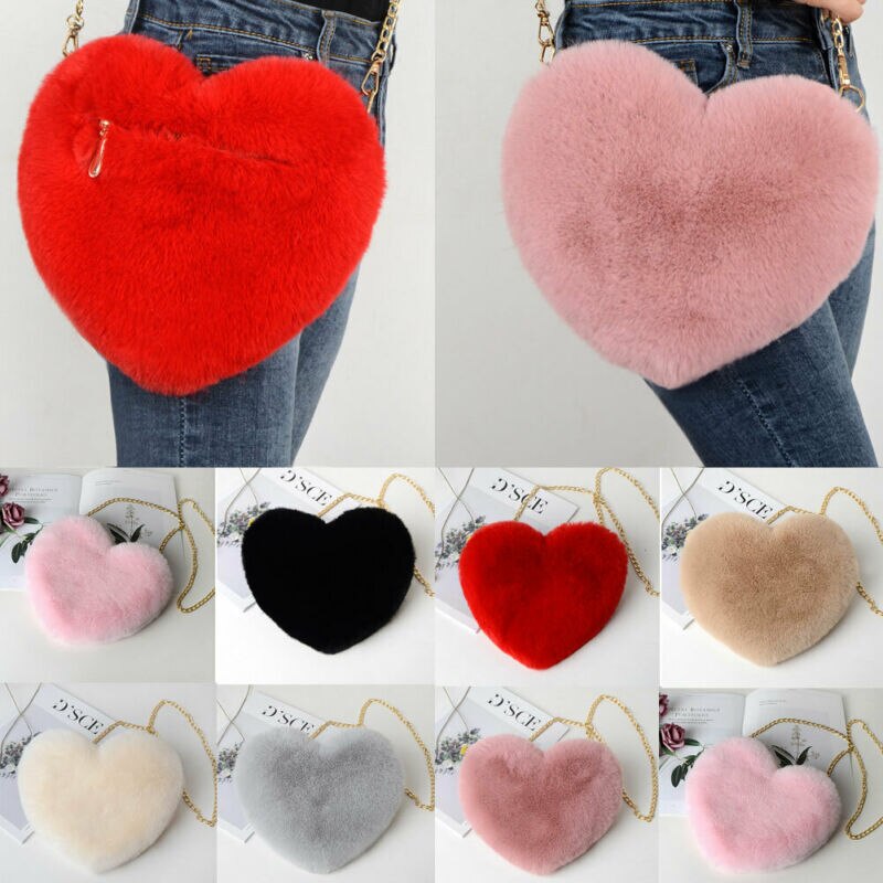 Women Girl Streetwear Bag Female Chain Messenger Bag Plush Shoulder Bag Handbags