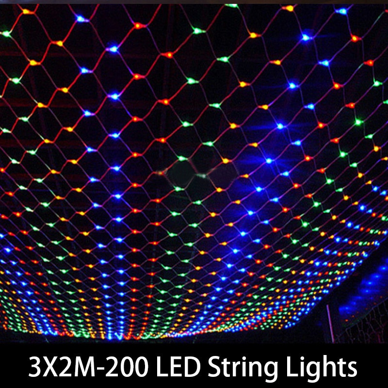 1.5MX1.5M 2x3M 4x6M guirlandes de noël LED chaîne filet de noël lumières fée fête de noël jardin décoration de mariage rideaux lumières