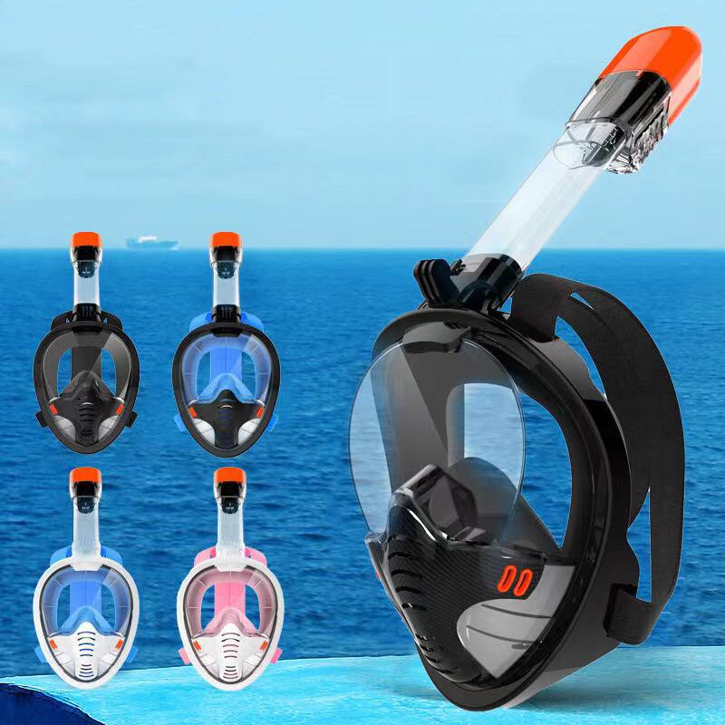 Underwater Scuba Anti Fog Full Face Diving Mask Snorkeling Single Breathing Tube Scuba Diving Equipment Swim Goggles