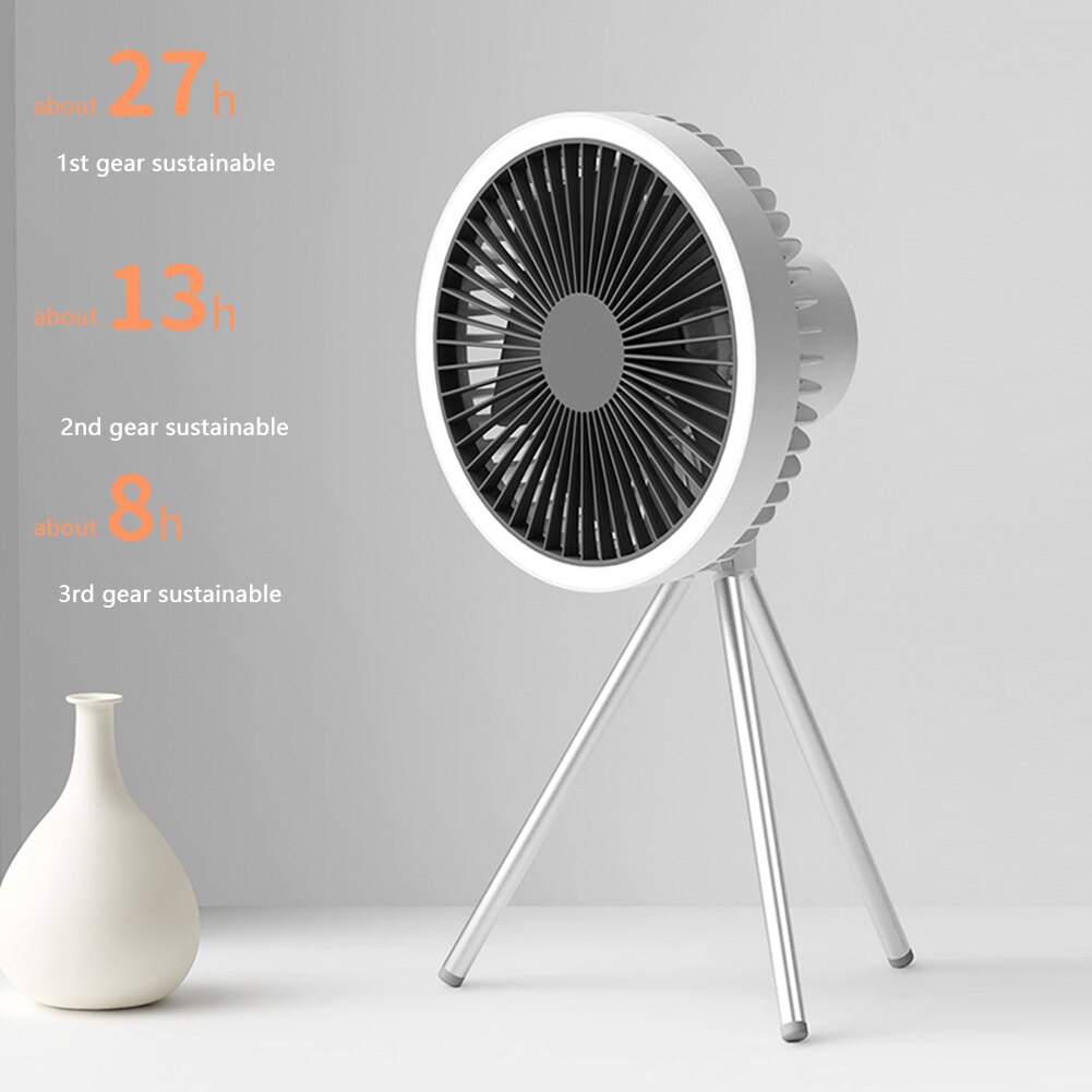 Wielofunkcyjne urządzenia domowe USB wymagalny biurko stojak trójnóg wentylator chłodzący z lampką nocną na wolnym powietrzu kemping wentylator sufitowy