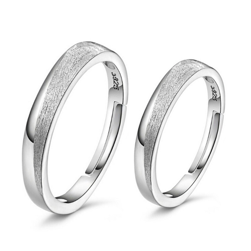 NEHZY Silver opening Lassa frosted couple rings male and female models vintage jewelry jewelry cute