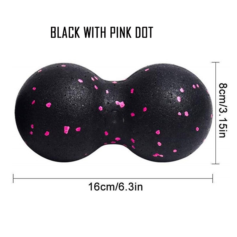 16*8CM Peanut Fitness Massage Ball Set Double Lacrosse Mobility Ball for Myofascial Physical Therapy Deep Tissue Massage: Pink