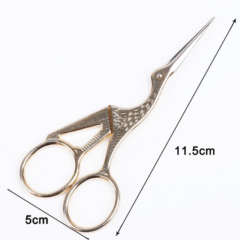 Rustfrit stål klassisk saks kran vintage saks krydssting saks sy tilbehør hjemmet skræddersy stof saks: 11.5cm guld 01