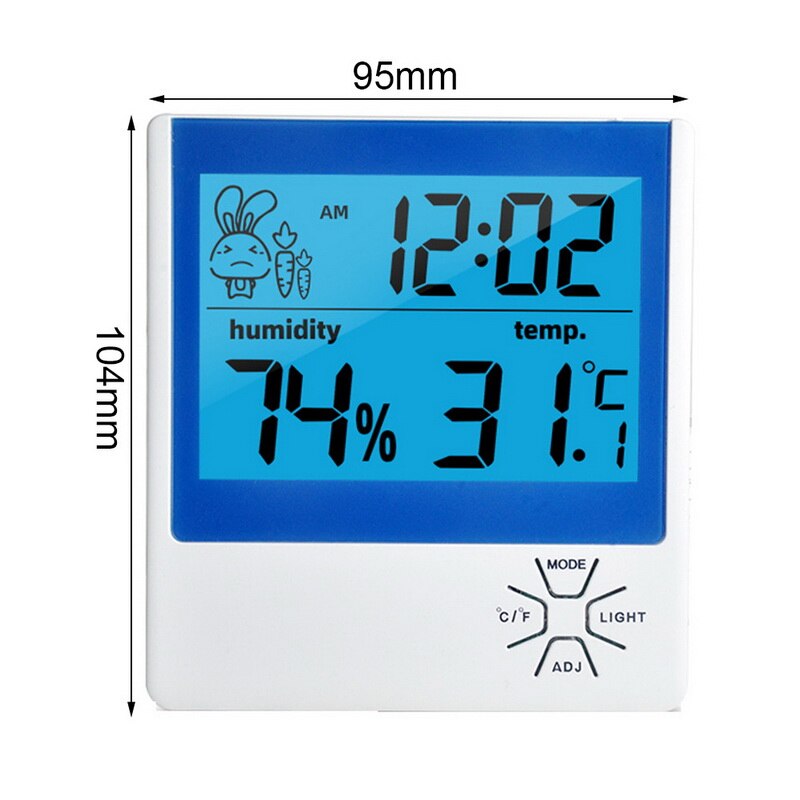 Indoor Outdoor Digital Wireless Thermometer Hygrometer With Clock LCD Display Temperature Humidity Meter: CX-209B