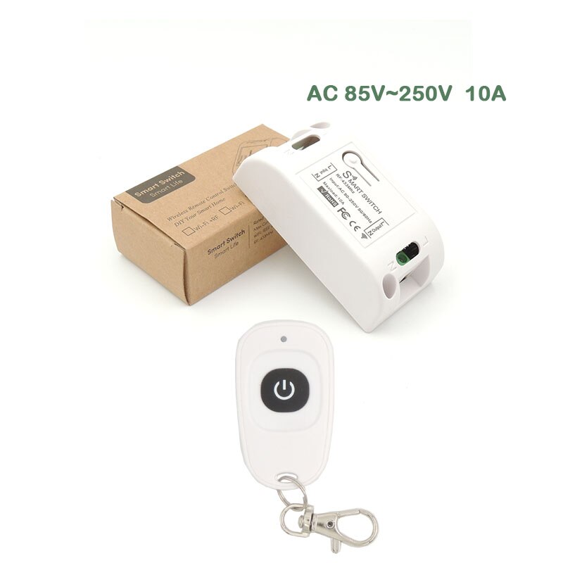433MHz AC 220V télécommande 10Amp 2200W 1CH relais récepteur et émetteur interrupteur pour éclairage lampe LED et système de porte: 1RC 1B