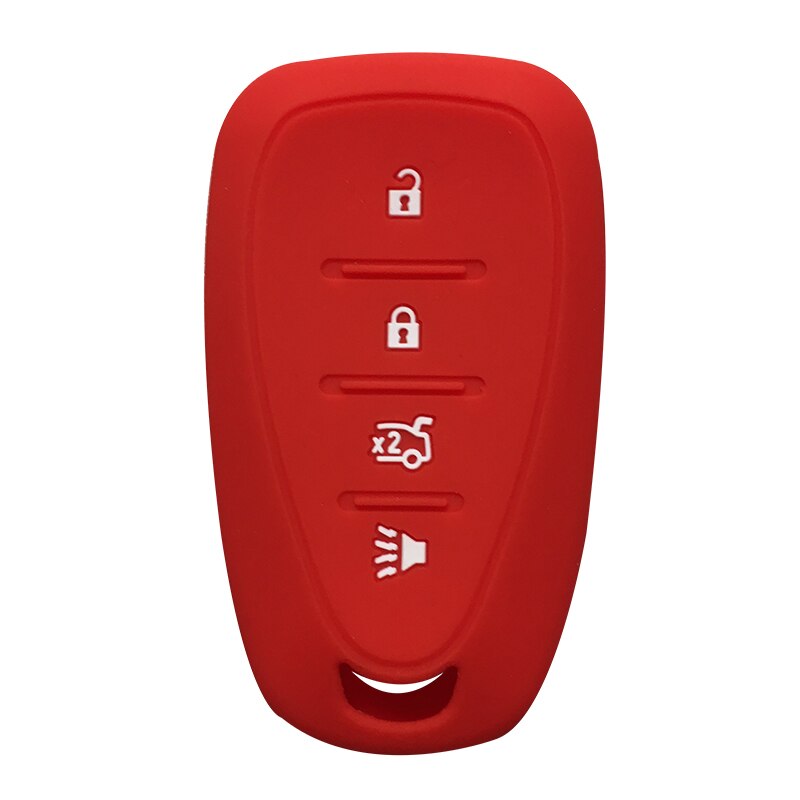 Silicagel autosleutelhoesje voor chevrolet sleutel afstandsbediening hoesje chevrolet camaro cruze malibu hoesje voor sleutelhanger alarm: Rood