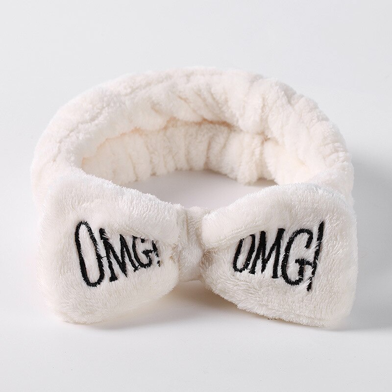 Voor Vrouwen Meisjes Hoofdbanden Omg Brief Coral Fleece Wassen Gezicht Boog Haarbanden Hoofddeksels Haarbanden Tulband Haar Accessoires: 038-8