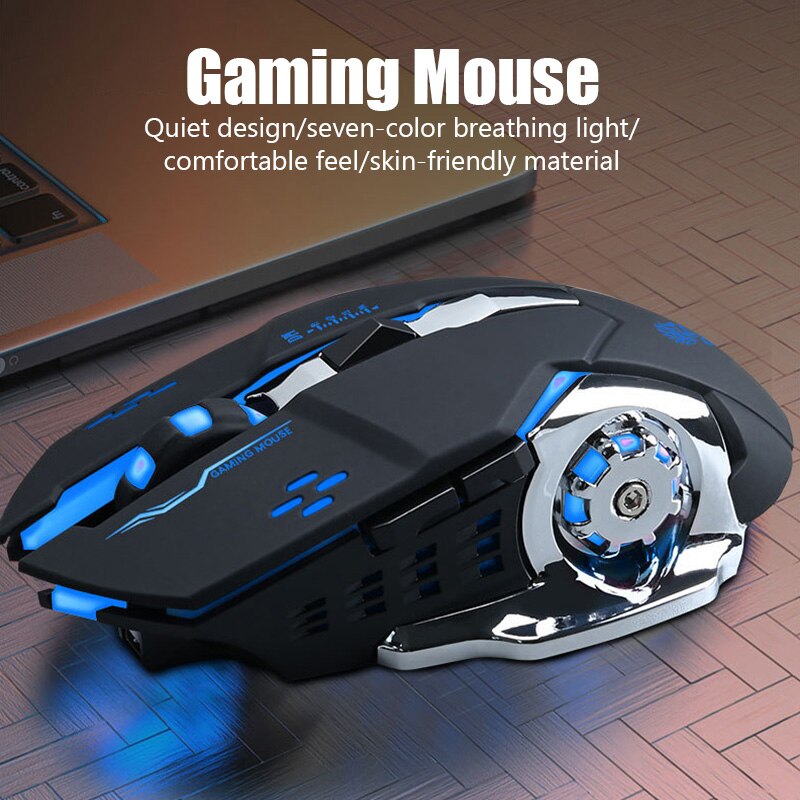 4000DPI USB Wirless Mouse Gaming Electronic Sports RGB Mice for PC Computer Laptop Desktop Mouse Silent Mause