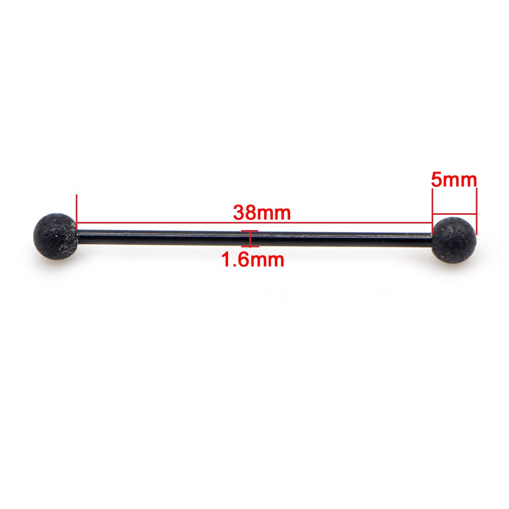 14G 1pc Stainless Steel Industrial Barbell Earrings Twisted Matte Rainbow Ear Cartilage Helix-Conch Piercing Jewelry: Style C-Black