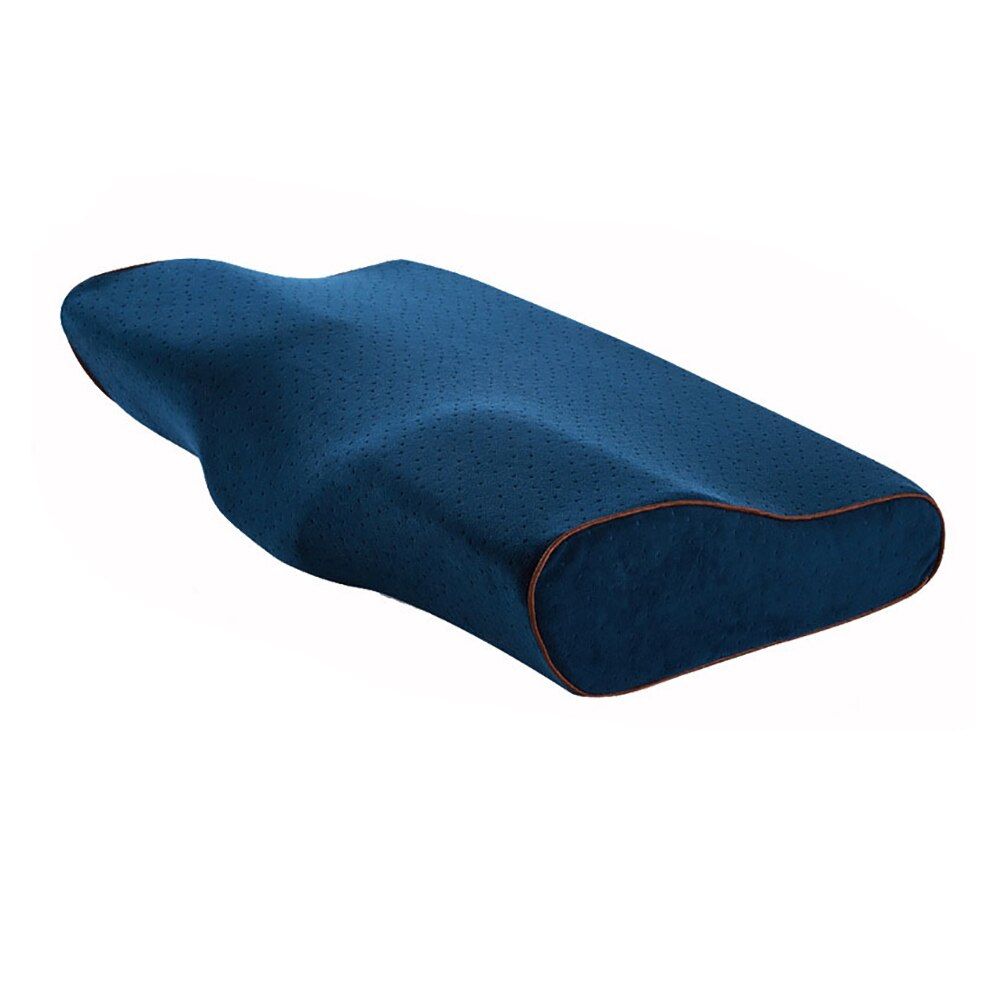 Orthopedische Memory Foam Nekkussen Voor Nekpijn Cervicale Bescherming Kussens Memory Kussens Relax Cervicale Gezondheidszorg Kussens: Dark blue