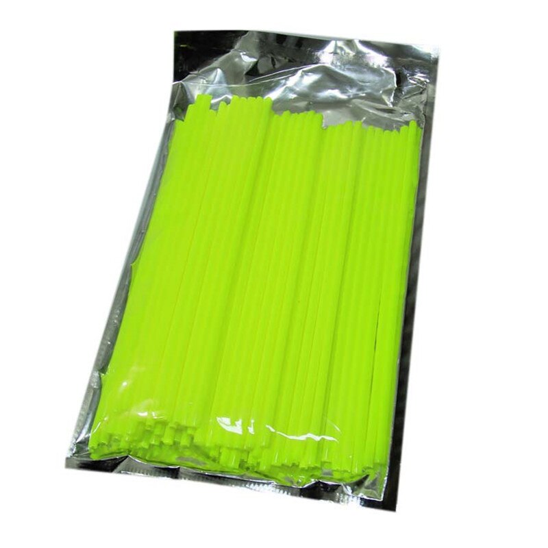 Moto 72Pcs Een Set 24Cm Motocross Dirt Bike Enduro Velg Spoke Lijkwaden Skins Covers Spoke Jassen Voor atv Ktm CRF230 V-Stormen: light yellow