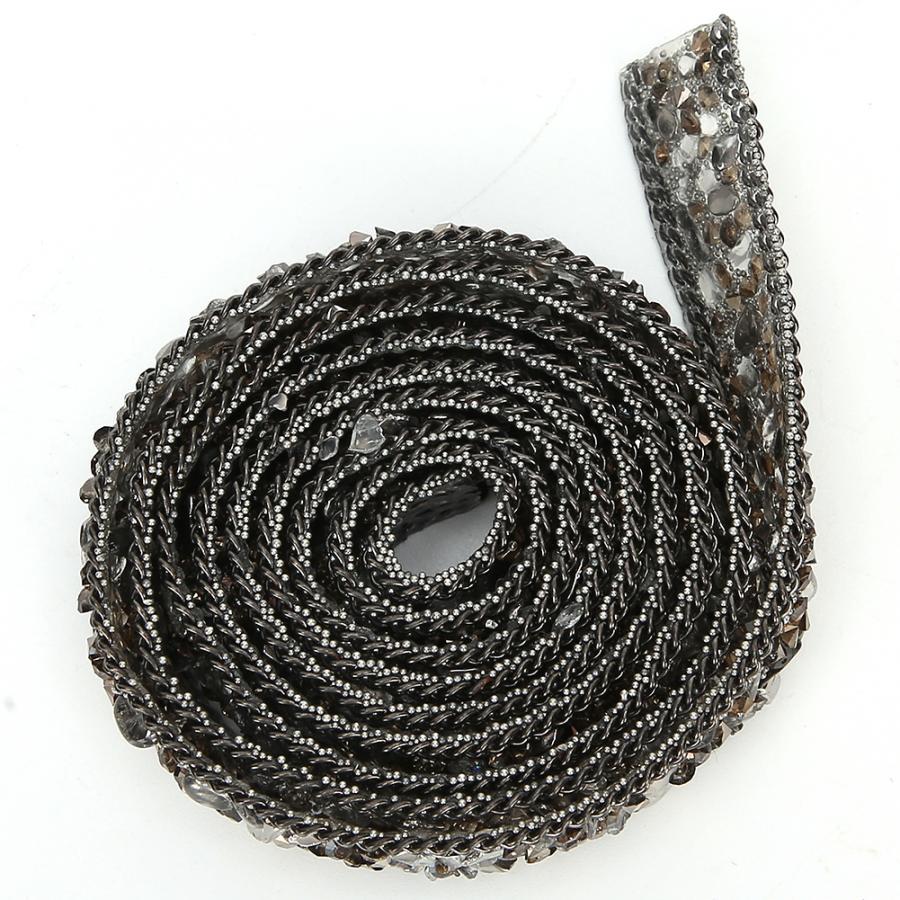 Strass grus band kedja kläder skor kristall strass kedja dekoration tillbehör 1.5cm bredd