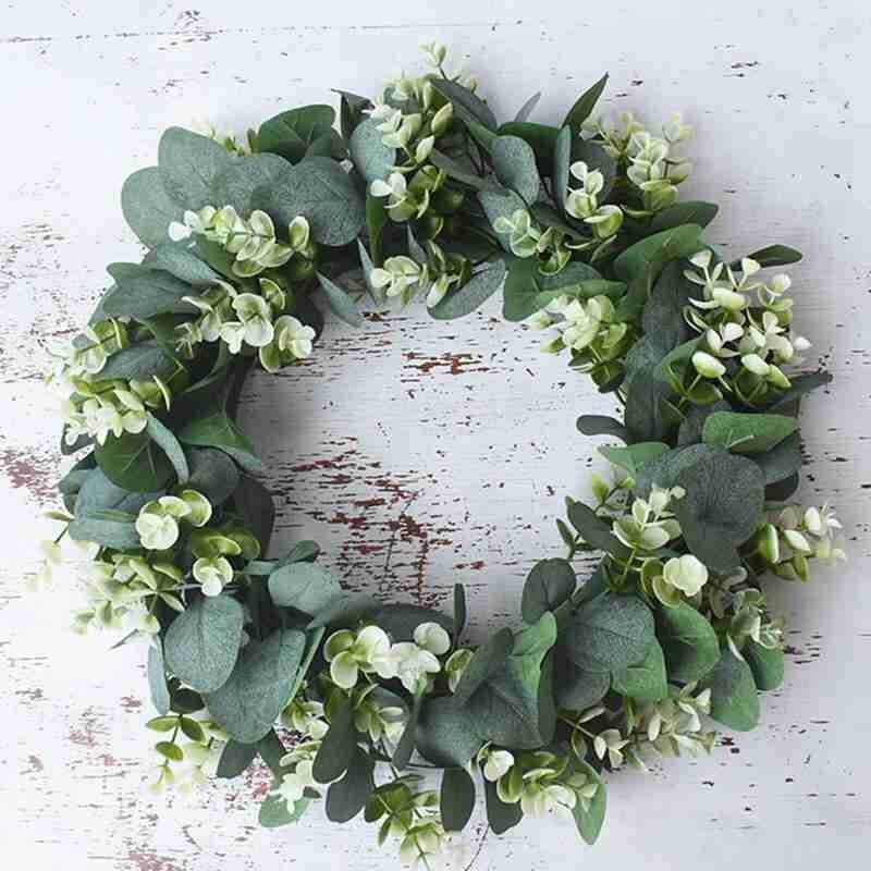Kunstige kranse silke pæon blomster simulering krans rotting krans xmas bryllup indretning til dør kranse silke pæon blomster