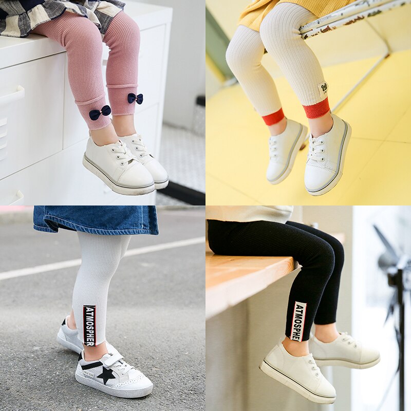 Piger leggings småbørn koreanske børn pige leggins strik baby leggings bomuld piger varme leggins pige skinny bukser forår