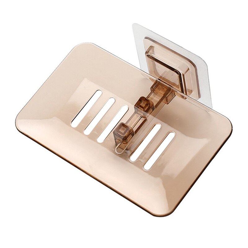 Zeep Rack Geen Boren Wall Mounted Dubbele Laag Zeep Houder Zeep Spons Zeepbakje Badkamer Accessoires Zeepbakjes Zelfklevende: tawny