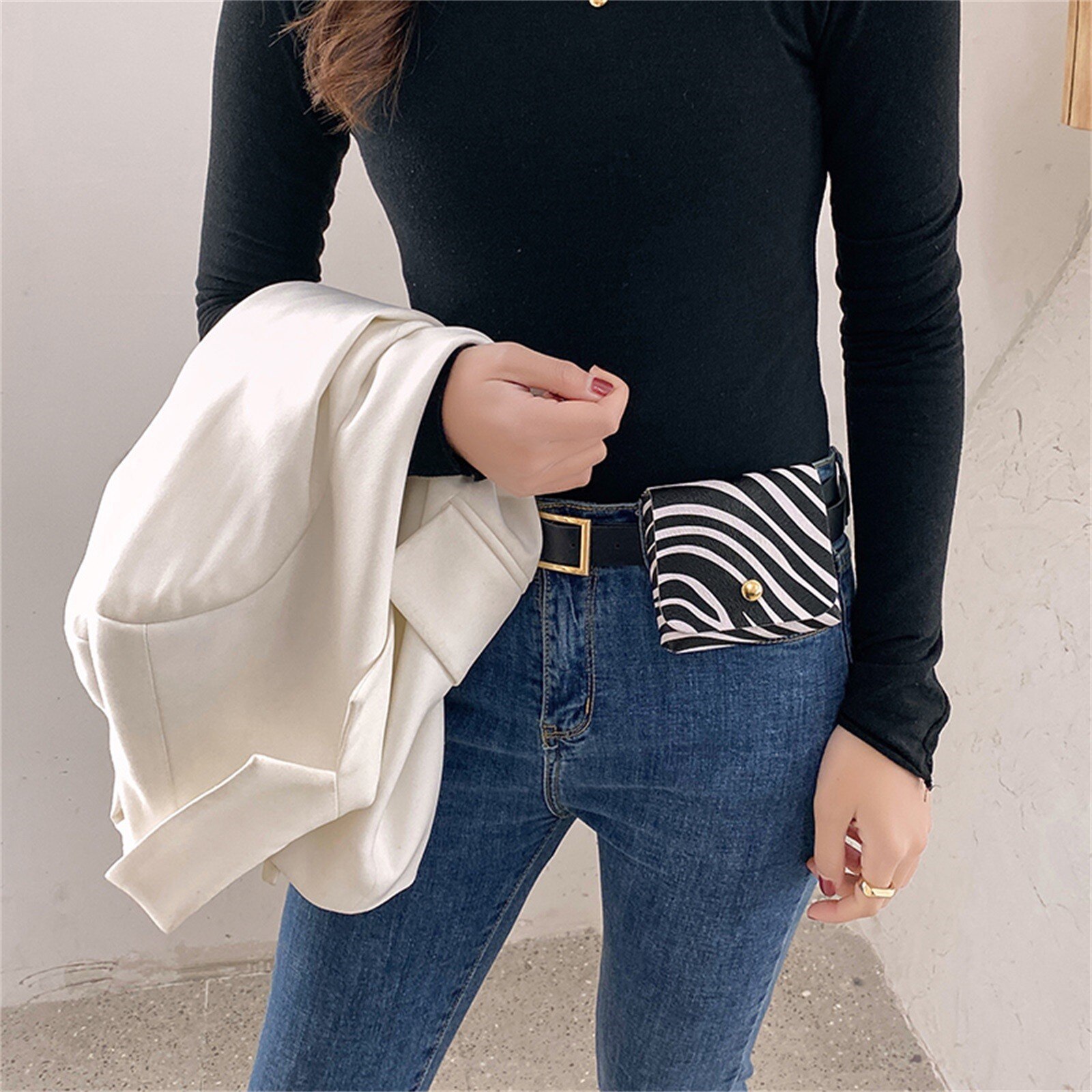 Frauen Taille Gürtel Taschen Pu Leder Taille Tasche retro Mini Reise Brust Gürtel Tasche Damen Mädchen Kleine Platz fanny Pack D24