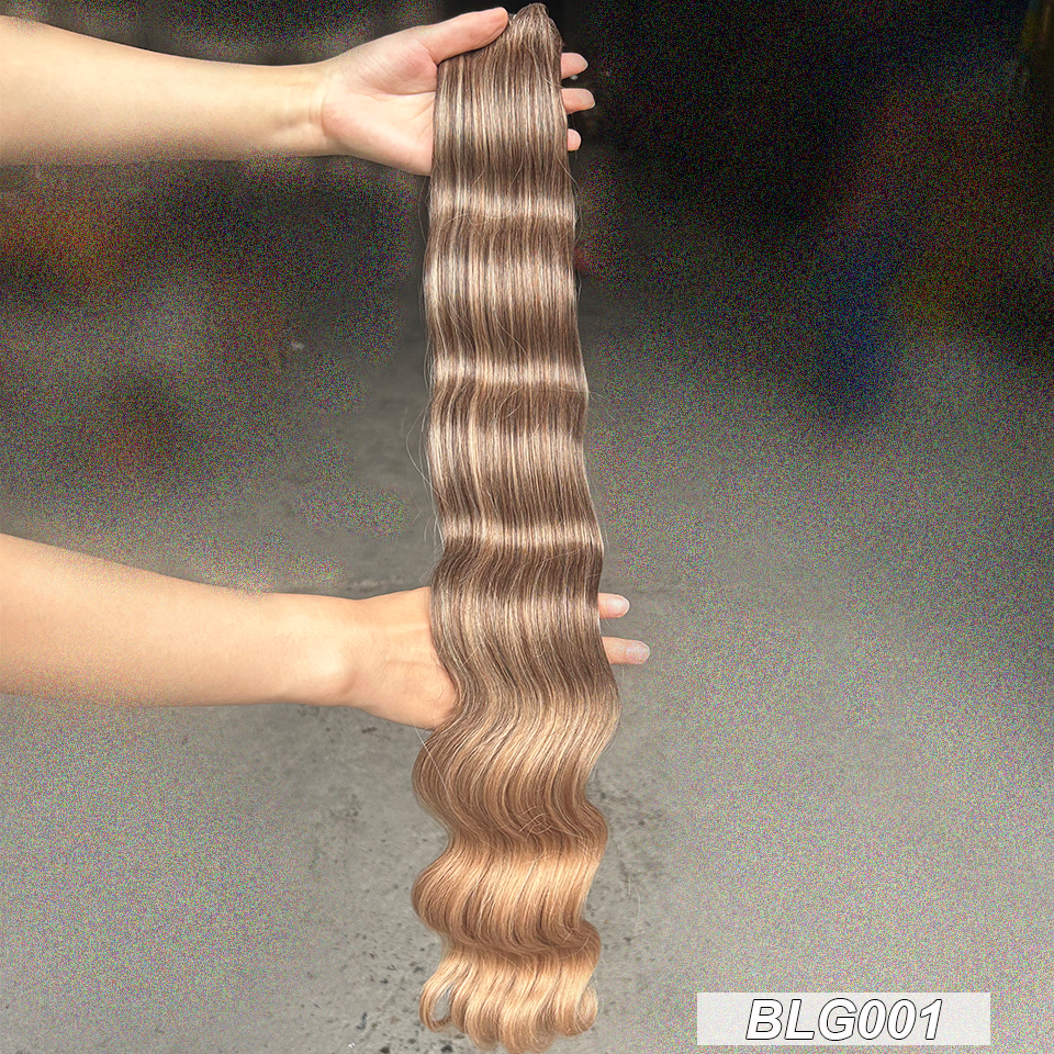 Brun chocolat 6 # Tissage en lot synthétique Body Wave en Fiber résistante à la chaleur, Extensions de cheveux doux, Bio naturel, semblable à l'humain